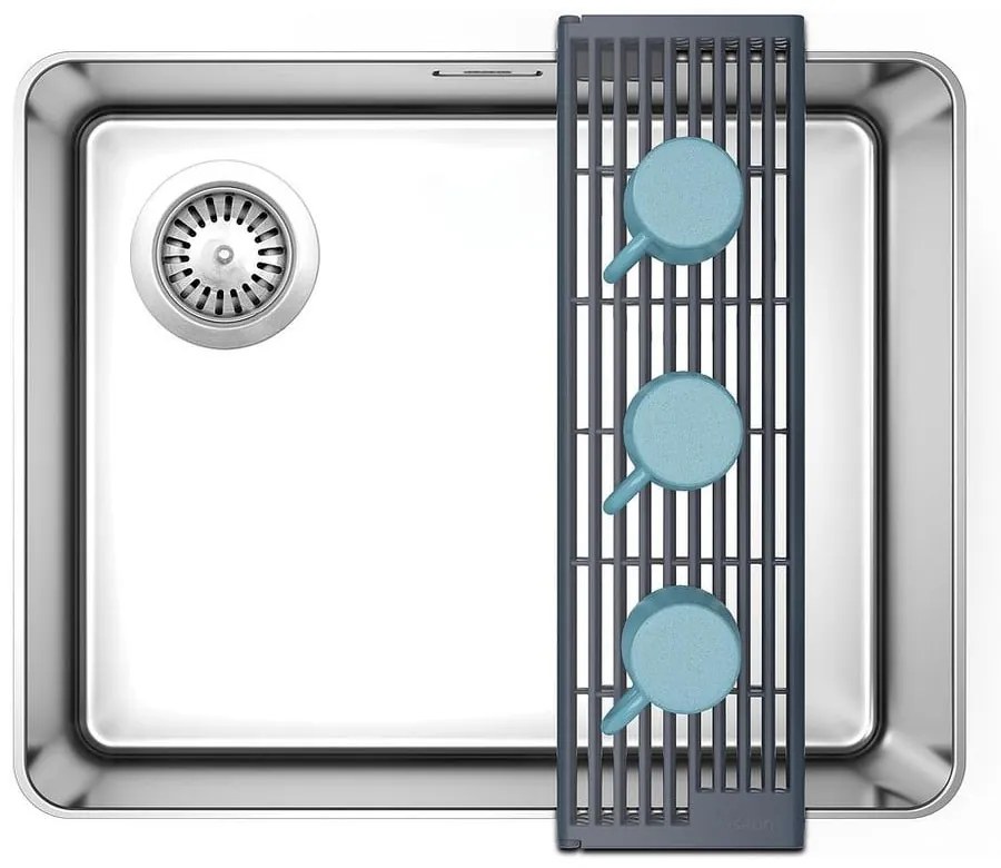 Scurgător de vase gri ajustabil din plastic 43x13 cm Platform – Joseph Joseph