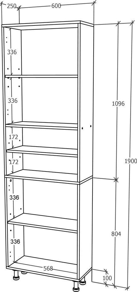 Soldat Baie Zaria, 4 Usi, Alb lucios/Alb, MDF, L 60 x l 27 x H 190 cm