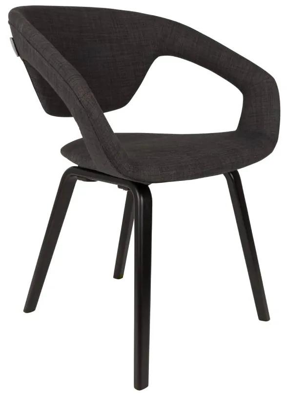 Set 2 scaune cu brate gri inchis Flexback