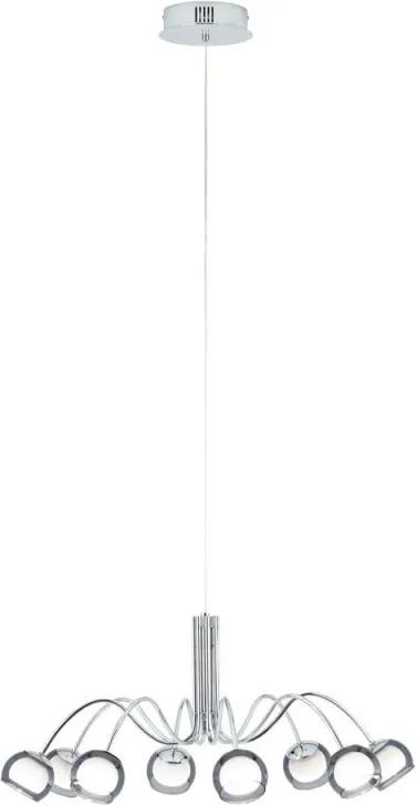 Pendul LED MALAGON, crom, negru, alb, transparent