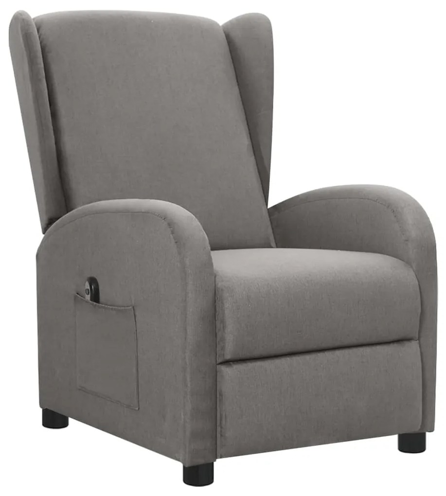 3098925 vidaXL Fotoliu rabatabil electric, gri deschis, textil