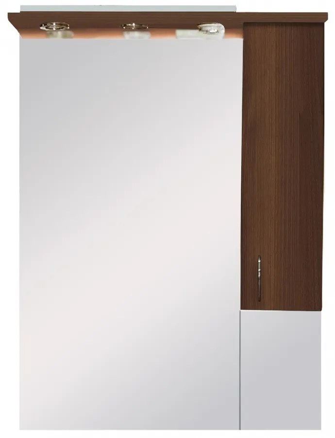Dulap suspendat pentru baie Bianca Plus 75, culoare Aida, nuc, deschidere pe dreapta