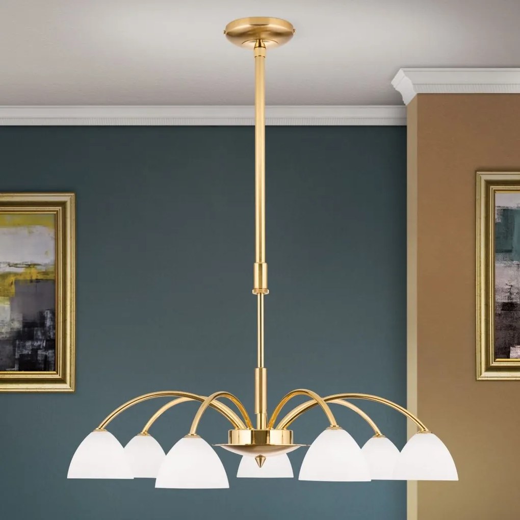 Candelabru 7 brate elegant design modern OPALDESIGN, auriu mat