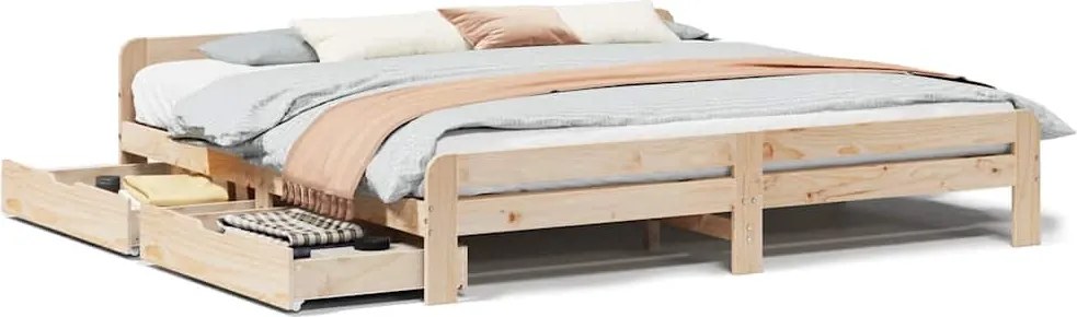 vidaXL Cadru de pat fără saltea, 200x200 cm, lemn masiv pin