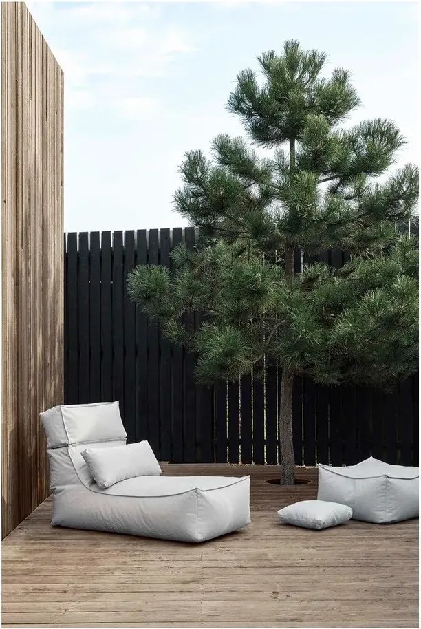 Șezlong de grădină bej capitonat STAY – Blomus