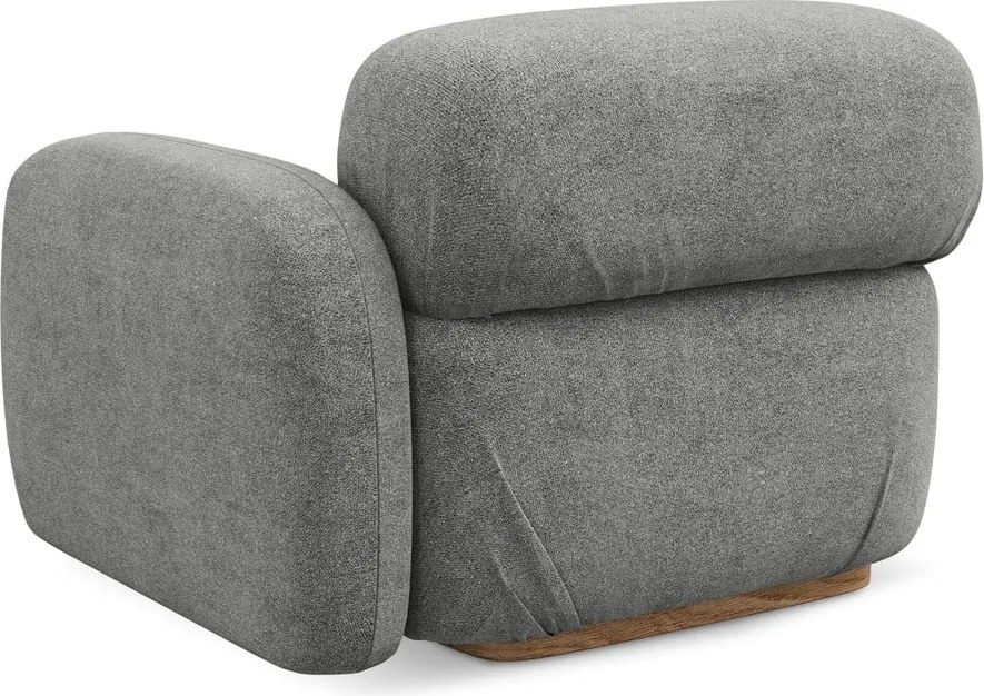 Modul pentru canapea modulară gri cu tapițerie din țesătură bouclé (cu colț pe partea dreaptă) Ailani – Makamii