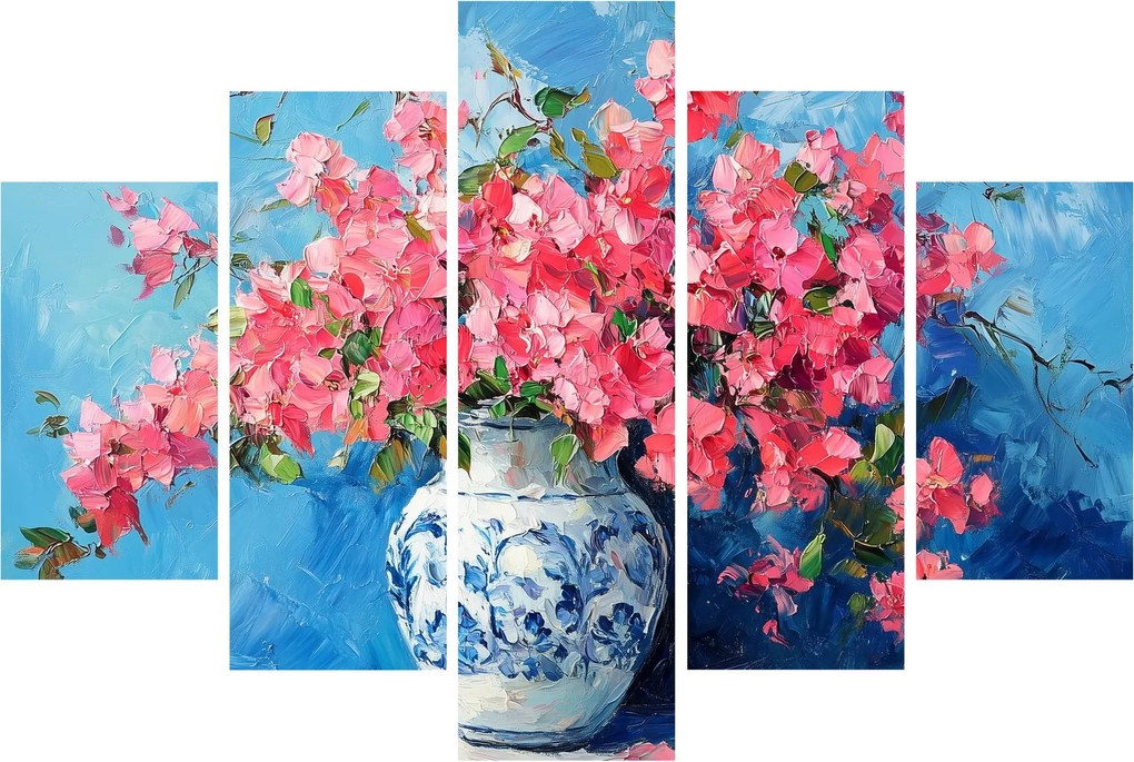 Tablou - Vază cu flori roz (150x105 cm)