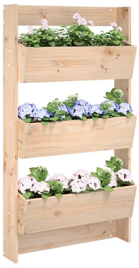 vidaXL Jardinieră de perete cu 3 niveluri 60x18,5x110 cm lemn pin