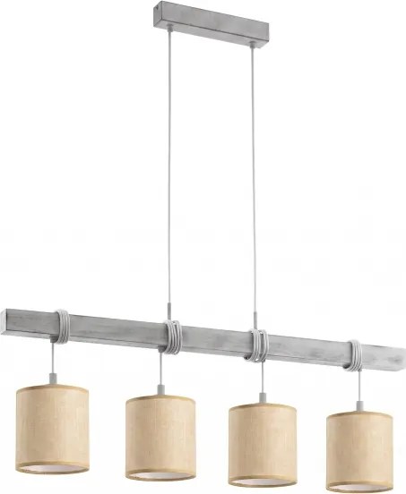 Brilagi - lustru LED suspendat pe cablu NUBILA 4xE27/60W/230V gri/maro deschis