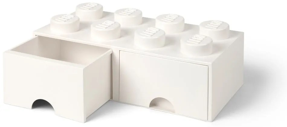 Cutie depozitare cu 2 sertare LEGO®, alb - bej