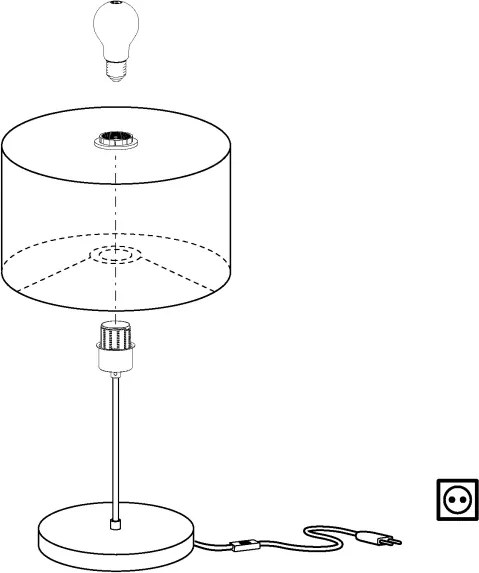 Eglo 99045 - Lampă de masă MASERLO 1xE27/40W/230V