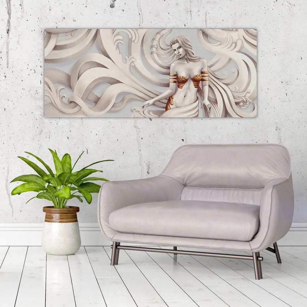 Tablou - Zeița motiv floral (120x50 cm)