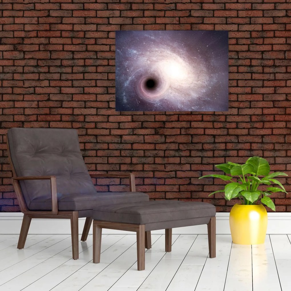 Tablou pe sticlă - Galaxii spiralate (70x50 cm)