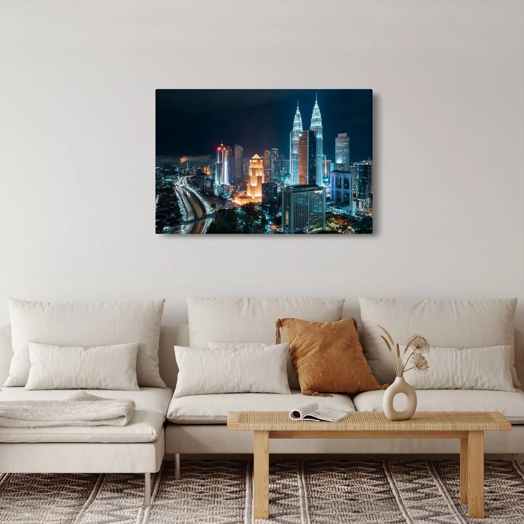 Tablou - Noaptea în Kuala Lumpur (90x60 cm)