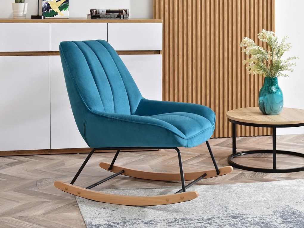 Fotoliu Bertie (turcoaz + fag negru). Promo -18%. 1109879