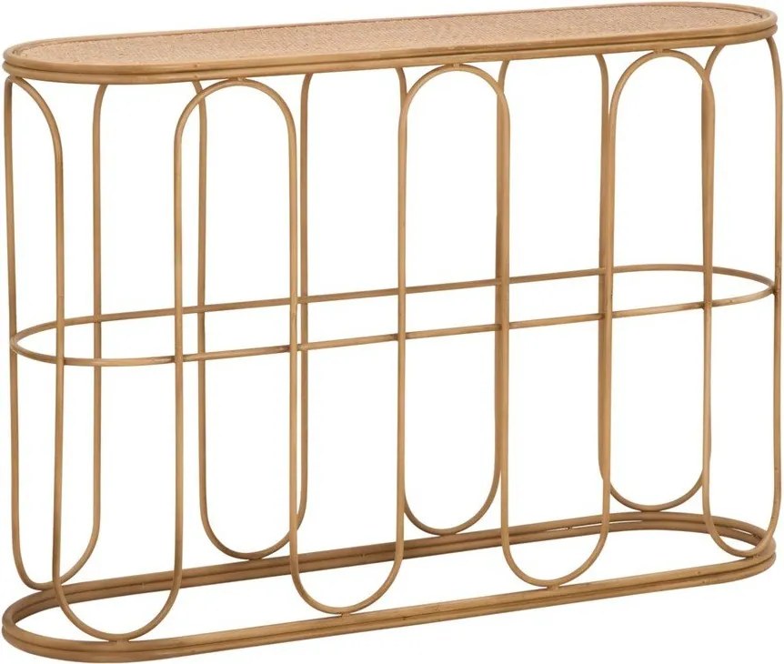 Masă consolă în culoare naturală din ratan 32x110 cm Samui – Mauro Ferretti