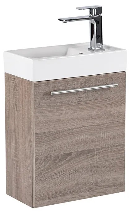 Mobilier de baie fantastic, cu lavoar, în culoarea stejarului York