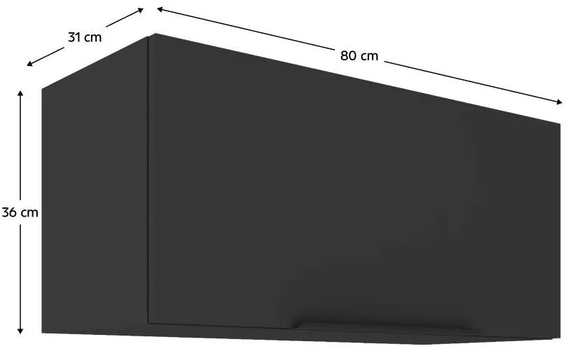 Dulap de bucătărie superior Sobera 80 GU 36 1F (negru). 1097088