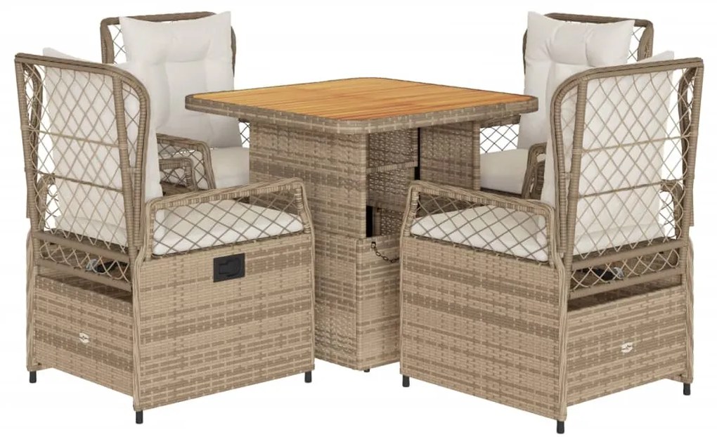 3262920 vidaXL Set mobilier de grădină cu perne, 5 piese, bej, poliratan