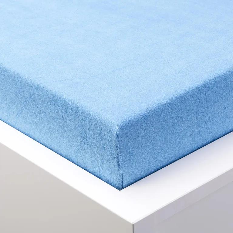 Cearşaf cu elastic frotir EXCLUSIVE albastru pat simplu 2 buc