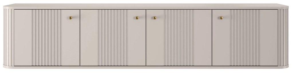 Dulap TV suspendată Vesper 4D 187 cm - cașmir / mânere aurii