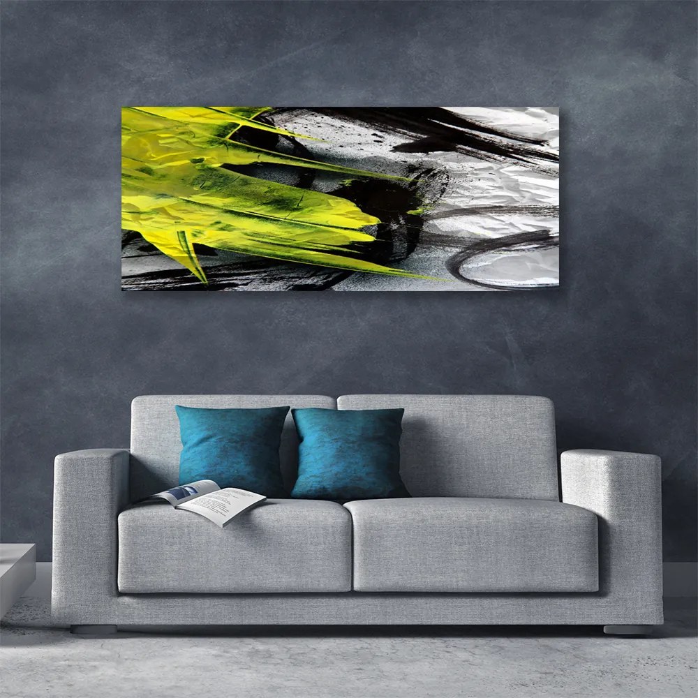 Tablou pe panza canvas Abstract Art Verde Negru Gri