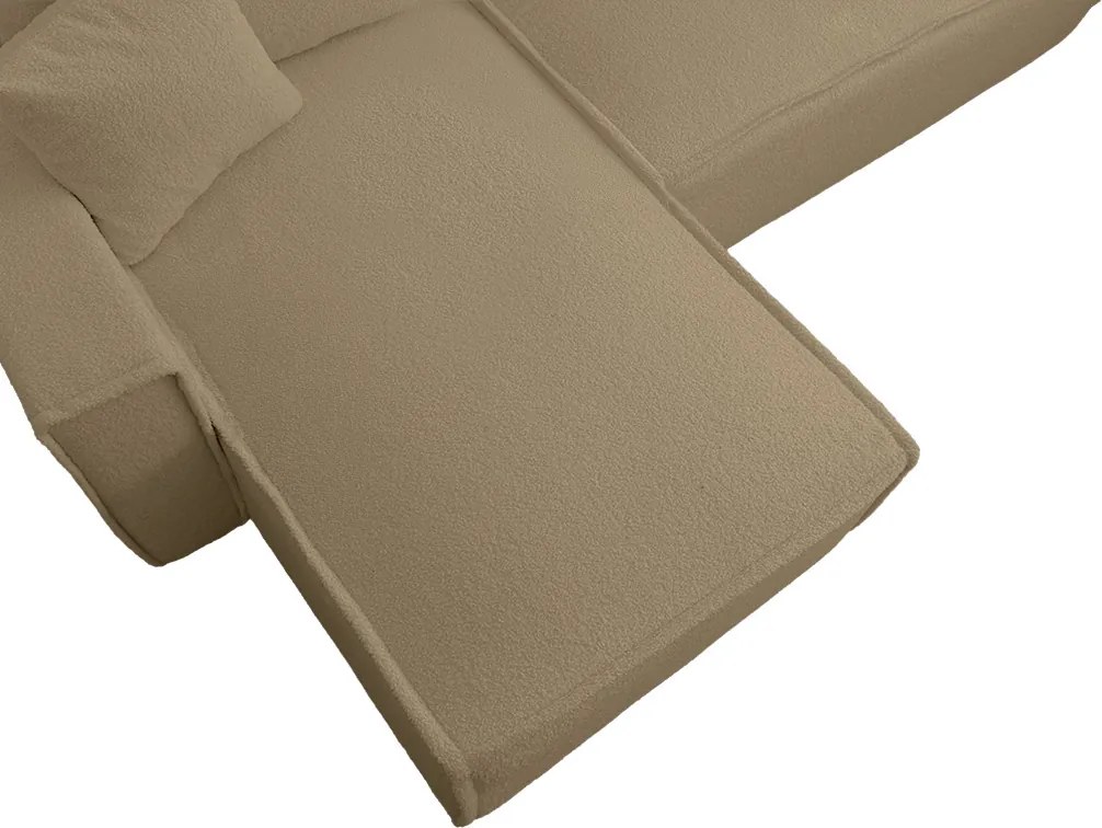 Canapea extensibila de colt SMART BOUCLE, bej inchis, reversibila, 232x143 cm