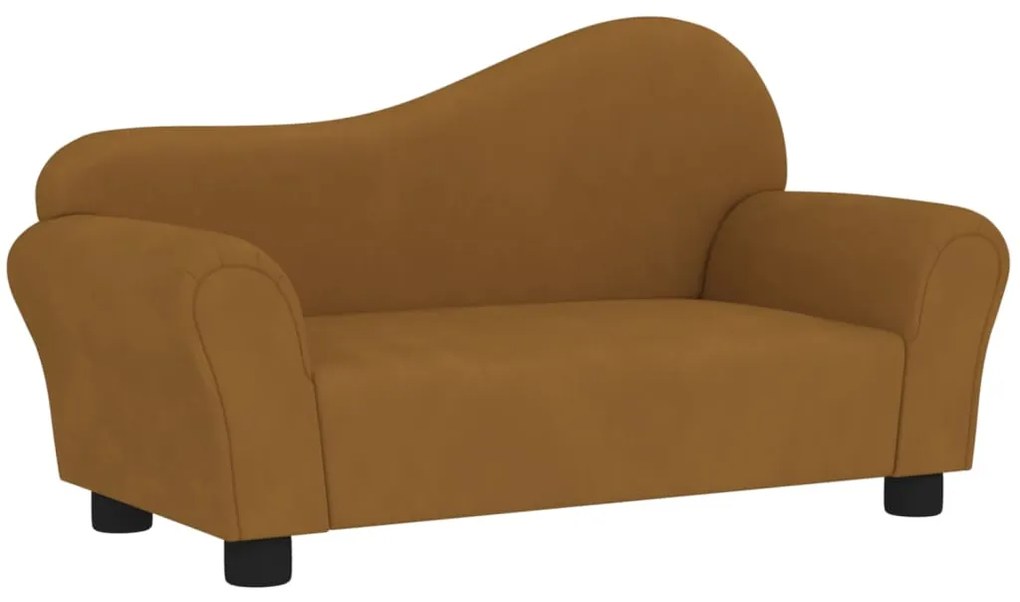 344164 vidaXL Canapea pentru copii, maro, catifea