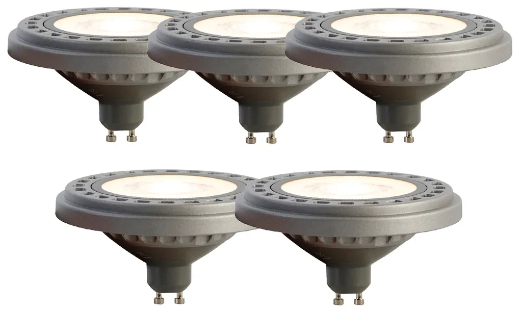 Set de 5 becuri LED GU10 AR111 8W 750 lm 3000K