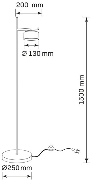 Lampă de podea LED OFELIA 1xGX53/6W/230V negru/fumuriu