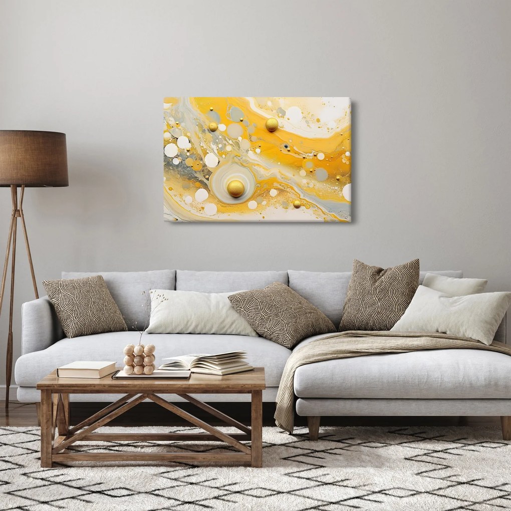 Tablou - fundal abstract cu decor de aur (90x60 cm)