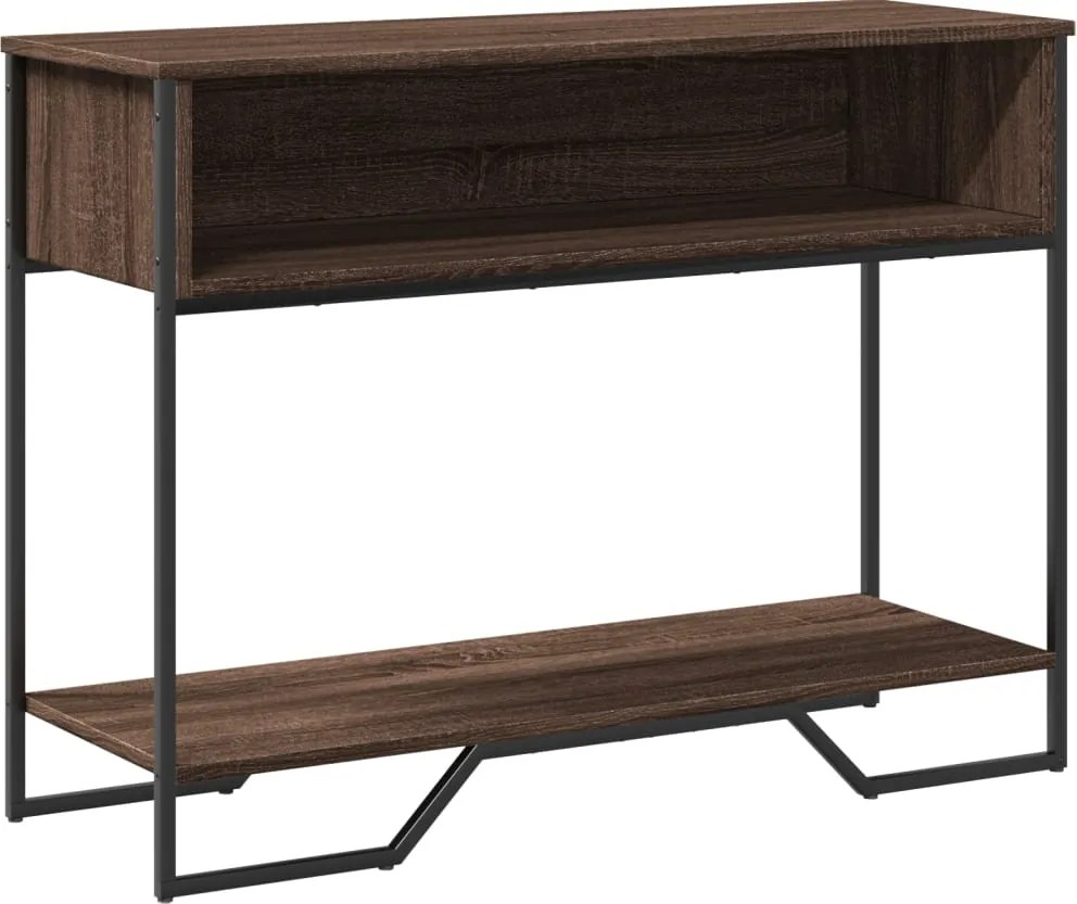 vidaXL Măsuță consolă, stejar maro, 100x35x74,5 cm, lemn prelucrat