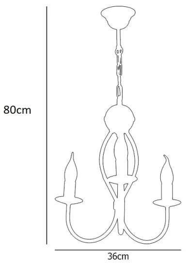 Lustră pe lanț ARTHUR 3xE14/40W/230V