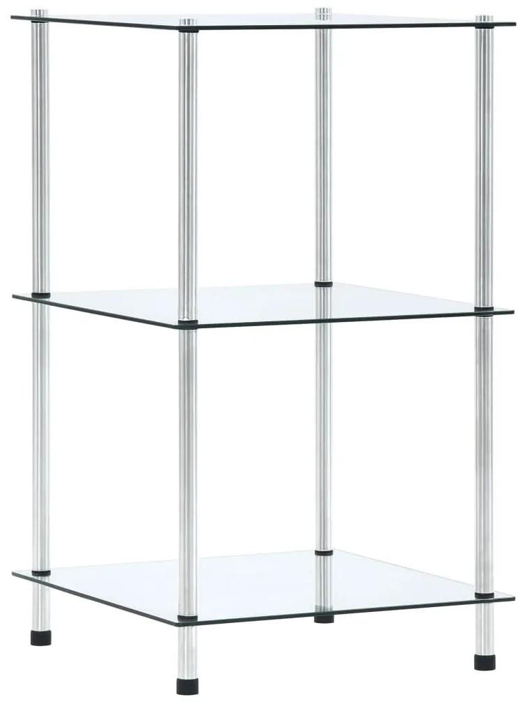 vidaXL Raft cu 3 niveluri, transparent, 40x40x67 cm, sticlă securizată