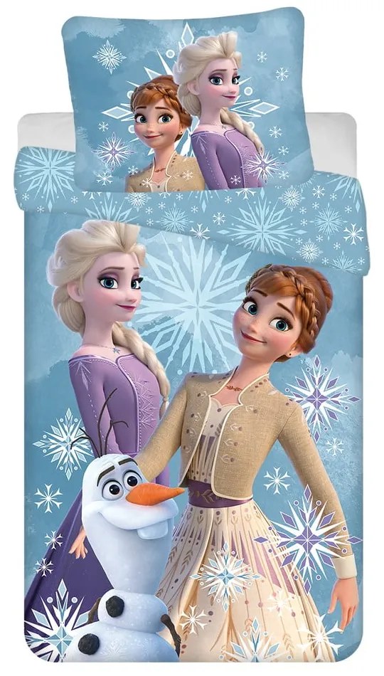 Lenjerie de pat din bumbac pentru copii pentru pat de o persoană 140x200 cm Frozen – Jerry Fabrics