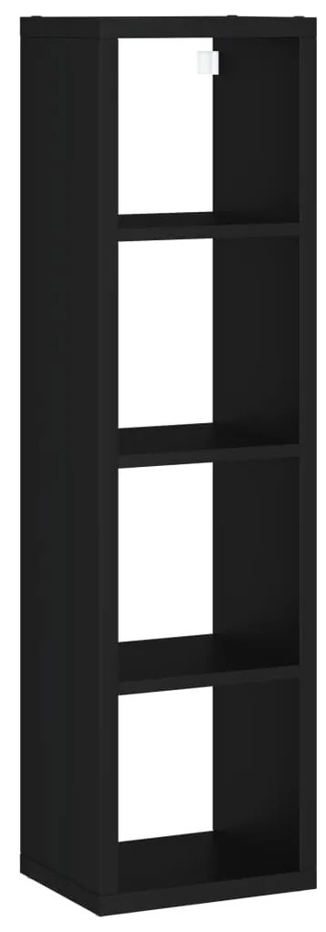 Raft cubic de perete, negru, 37x29,5x134,5 cm, MDF 1, Negru, 37 x 29.5 x 134.5 cm