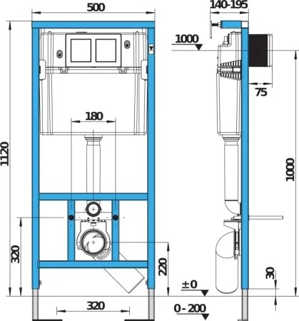 WC suspendat + capac WC DEEP + modul incastrat + plăcuță DUAL + garnitură