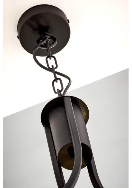 Jupiter 2103 - Lustru cu lanț ARTHUR 3xE27/15W/230V alb/negru/decor marmorat