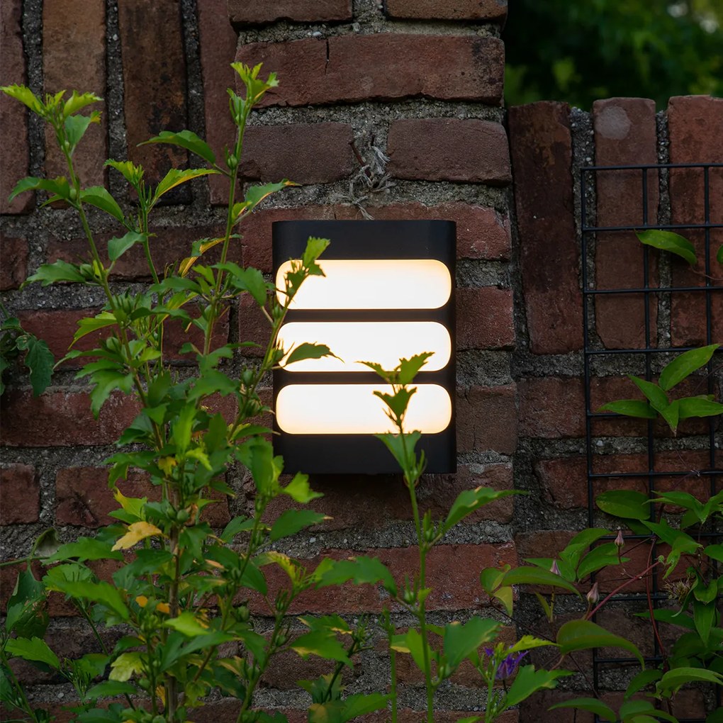 Aplică modernă neagră cu LED inclusă IP44 - Gaev