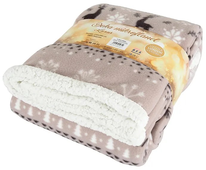 B.E.S. Petrovice Pătură din lână Buffalo Fulgigri-alb, 150 x 200 cm