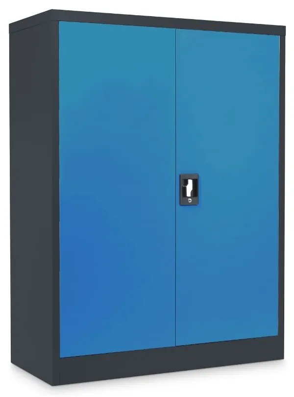 Dulap metalic universal mediu, 90 x 40 x 120 cm, încuietoare cu cilindru, albastru - ral 5012