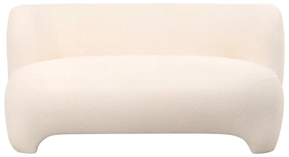 Canapea albă cu tapițerie din țesătură bouclé 142 cm Ardor – Leitmotiv