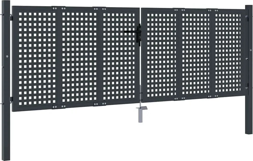 vidaXL Poartă de grădină antracit 300x100 cm oțel