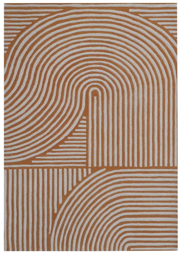 Covor Maze Bedora, 80x150 cm, 100% lana, multicolor, finisat manual
