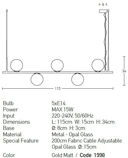Lustra suspendata design modern Cingea auriu mat