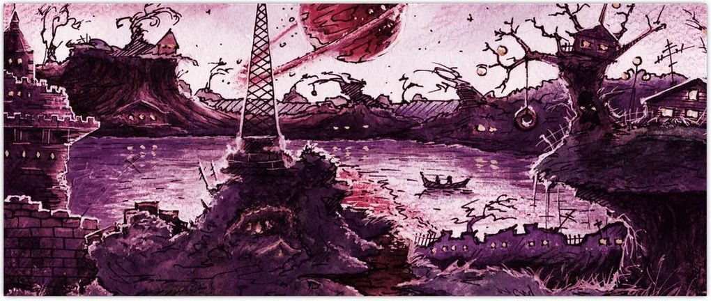 Tablou - Sat fermecat (120x50 cm)