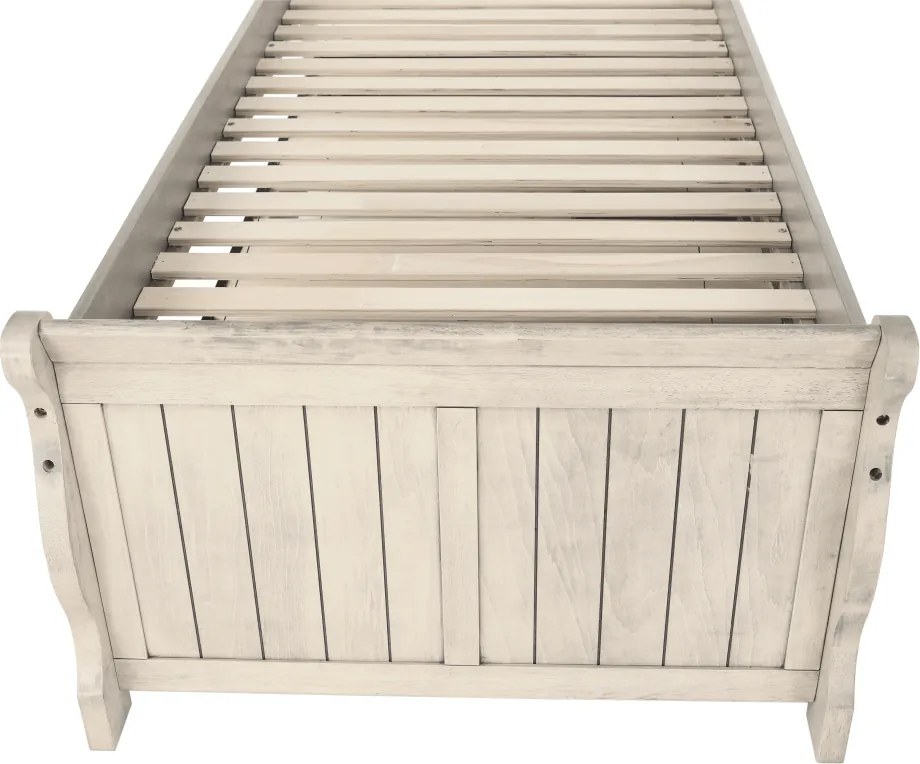 Pat cu pat suplimentar, alb antic, 90x200, ANTIKO