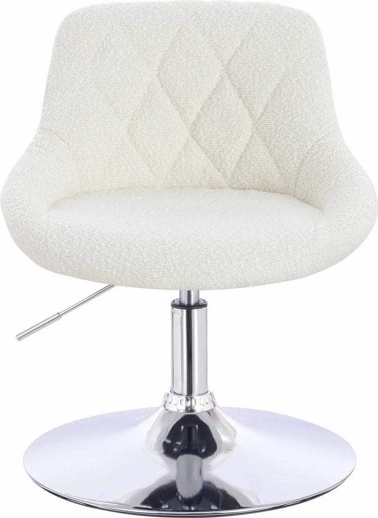 HR1054N Scaun Crem Boucle cu Bază Cromata