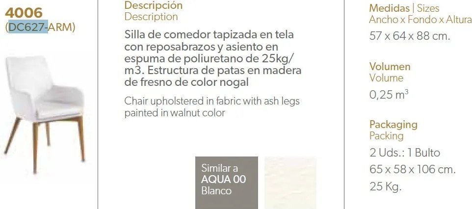 Scaun cu brate design italian Sublim AC-DC627-ARM