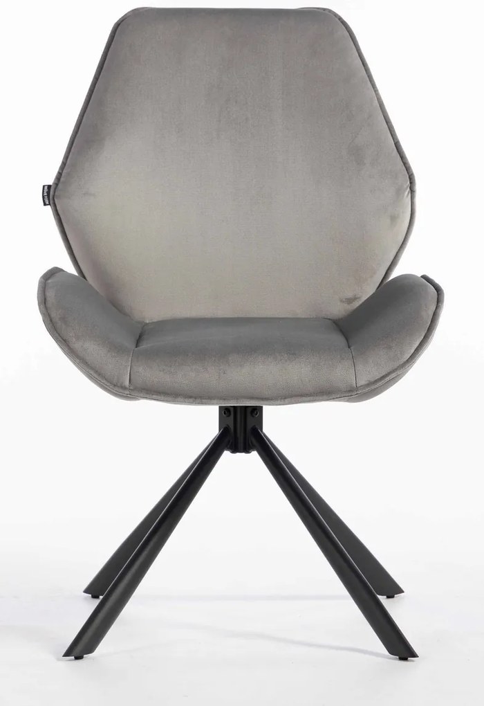 HR350 BAZĂ STEA Scaun Gray din Catifea Bază Neagră